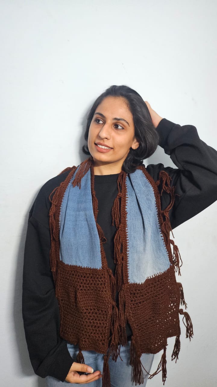 Crochet scarf closeup